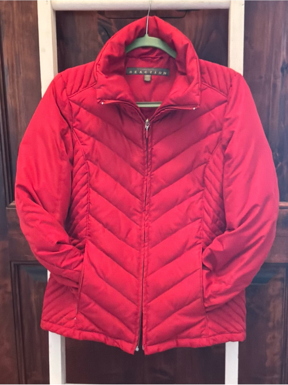 Kenneth Cole Reaction Women's Bright Red Quilted Puffer Jacket